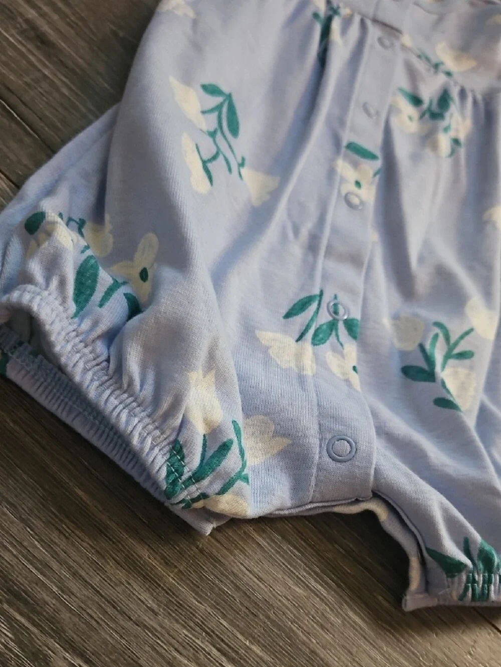 Carter's Light Blue Floral Romper 6M